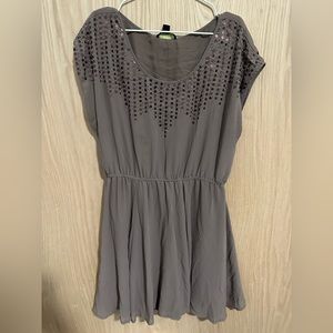 Taupe dress with studds
